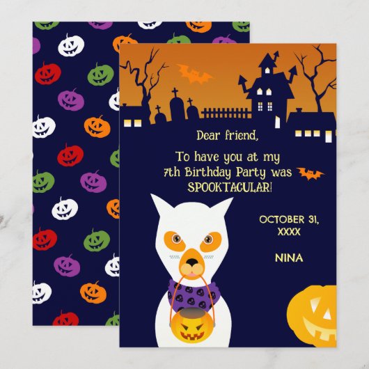 ハロウィン コスチューム 女子 誕生日 パーティー サンキューカード (正面/裏面)