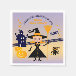 ハロウィン コスチューム 少女 魔女 誕生日 パーティー スタンダードカクテルナプキン