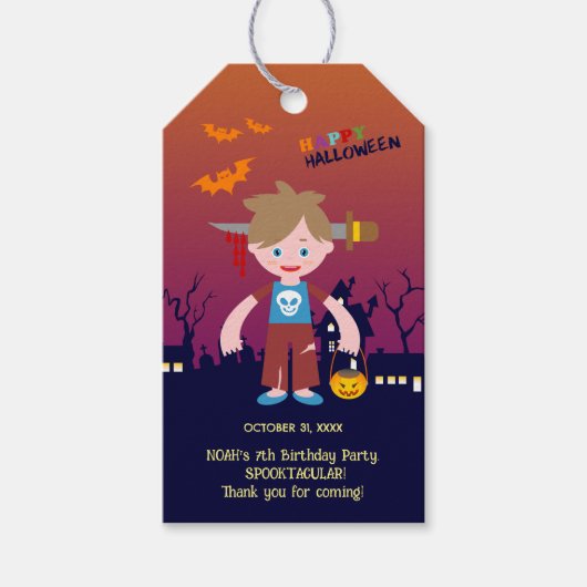 ハロウィン コスチューム 男の子 誕生日 パーティー ギフトタグ (正面)