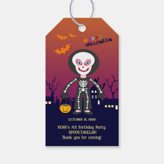 ハロウィン コスチューム 男の子 誕生日 パーティー ギフトタグ (正面)