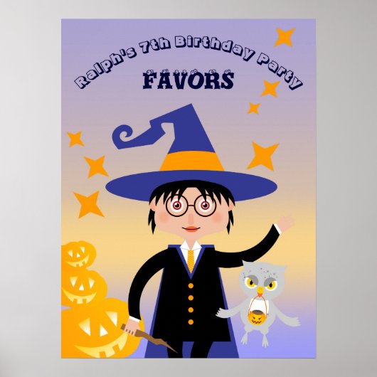 ハロウィン コスチューム 男の子 魔法使い 誕生日 パーティー ポスター (正面)