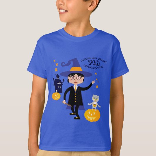 ハロウィン コスチューム 男の子 魔法使い 誕生日 パーティー Tシャツ (正面)