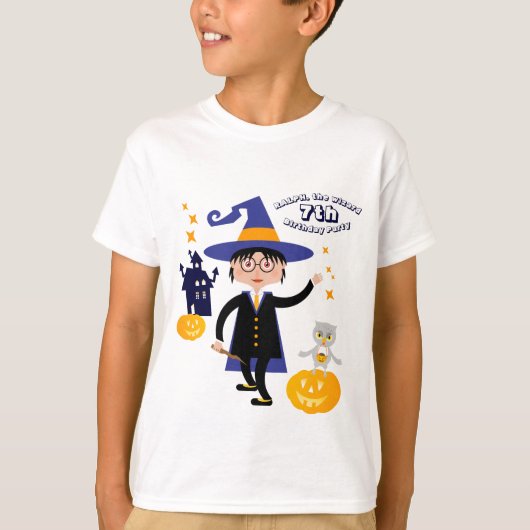 ハロウィン コスチューム 男の子 魔法使い 誕生日 パーティー Tシャツ (正面)