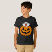 ハロウィン コスプレ かぼちゃ ナース RN CNA ICU Tシャツ (正面フル)