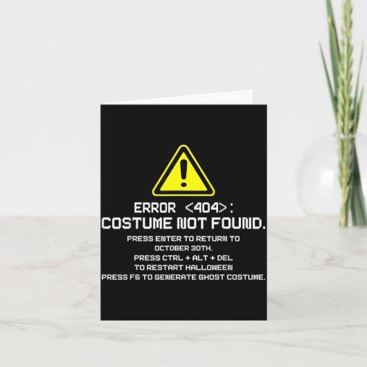 ハロウィン コスプレ エラー 404 Not Found 見つかりません 面白い カード (正面)
