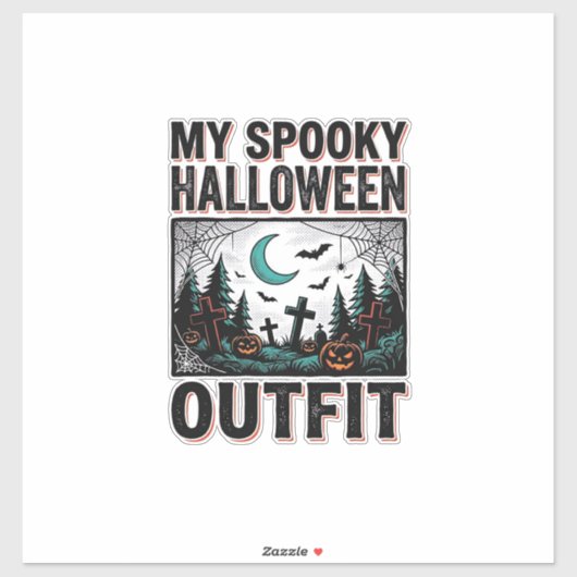 ハロウィン コスプレ ヴィンテージ 墓地 Tシャツ_1 シール (シート)