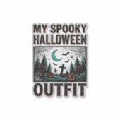 ハロウィン コスプレ ヴィンテージ 墓地 Tシャツ_1 シール (正面)
