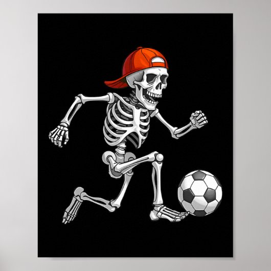 ハロウィン コスプレ 骸骨 サッカー 男性 少年 ジュニア キッズ 仮装 ポスター (正面)