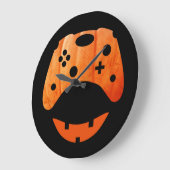 ハロウィン コメディー ゲーマー ラージ壁時計 (傾斜)