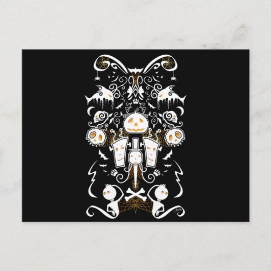 ハロウィン コラージュ 絵画 ポストカード (正面)