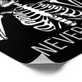 ハロウィン コーヒーを飲むスケルトン Never Better ポスター (角)