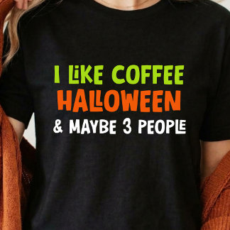 ハロウィン コーヒー好き 楽しいタイポグラフィの引用 Tシャツ