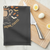 ハロウィン コーヒー ゴースト イベント キッチンタオル (四つ折り)