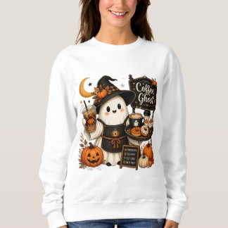 ハロウィン コーヒー ゴースト 犬 愛好家 秋 Tシャツ