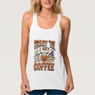ハロウィン コーヒー 怖いのはコーヒーのせい ヴィンテージTシャツ_ タンクトップ