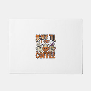 ハロウィン コーヒー 怖いのはコーヒーまで ヴィンテージTシャツ_ ドアマット