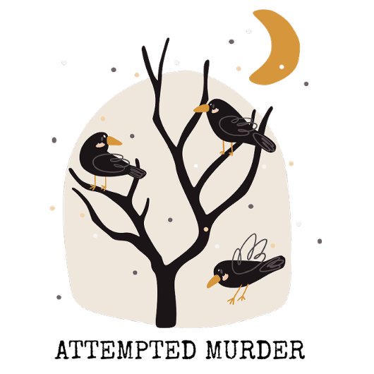 ハロウィン ゴシック おもしろ カラス 殺人未遂 Tシャツ