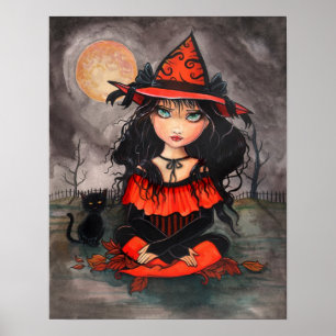ハロウィン ゴシック ビッグ アイ アート ポスター 印刷