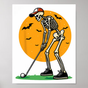 ハロウィン ゴルフ スケルトン ゴルファー おもしろ ハロウィン ゴルフ ポスター
