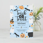 ハロウィン ゴースト かぼちゃ 誕生日パーティー 招待状 (スタンド正面)