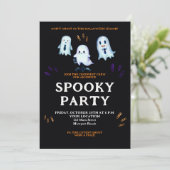 ハロウィン　ゴースト　オフィスパーティー　ビジネス　コーポレート 招待状 (スタンド正面)