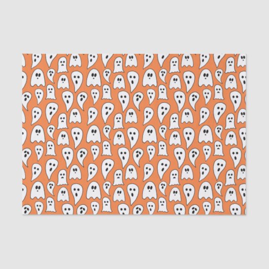 ハロウィン ゴースト オレンジ 薄葉紙 (正面)
