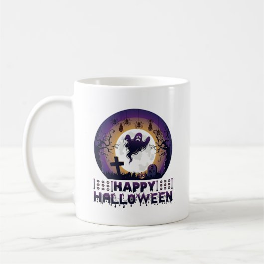 ハロウィン ゴースト コウモリ クモ_1 コーヒーマグカップ (左)