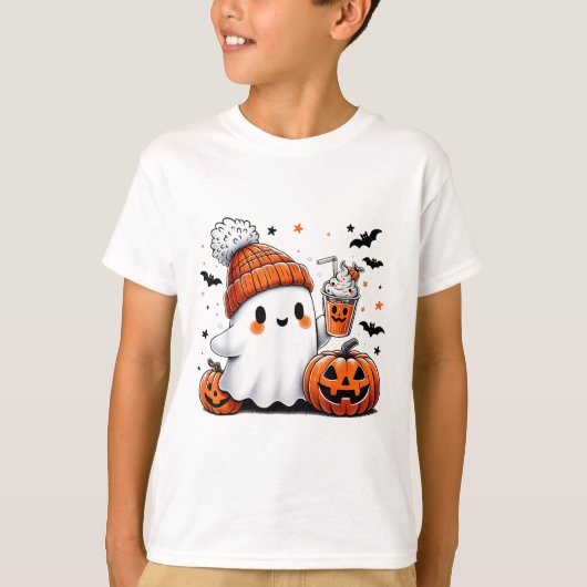 ハロウィン ゴースト コーヒー アイスコーヒー M Tシャツ (正面)