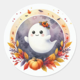 ハロウィン ゴースト & パンプキンデザイン ベビーシャワー ラウンドシール