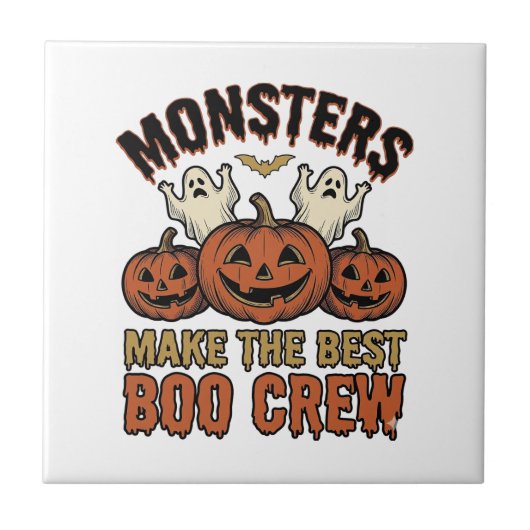 ハロウィン ゴースト パンプキン ヴィンテージ 彫刻 面白い Tシャツ タイル (正面)