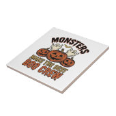 ハロウィン ゴースト パンプキン ヴィンテージ 彫刻 面白い Tシャツ タイル (側面)