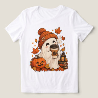 ハロウィン ゴースト パンプキン 紅葉 コーヒー好き トライブレンドTシャツ