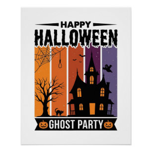 ハロウィン ゴースト パーティー お化け屋敷 Tシャツ デザイン ポスター