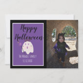 ハロウィン ゴースト パープル マジカル フォト カード (正面)