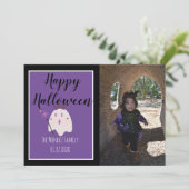 ハロウィン ゴースト パープル マジカル フォト カード (スタンド正面)