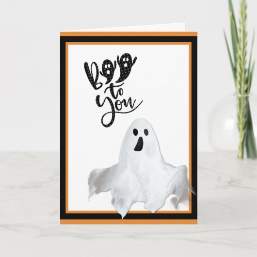 ハロウィン ゴースト ブー あなたへ かわいい 面白い カード (正面)