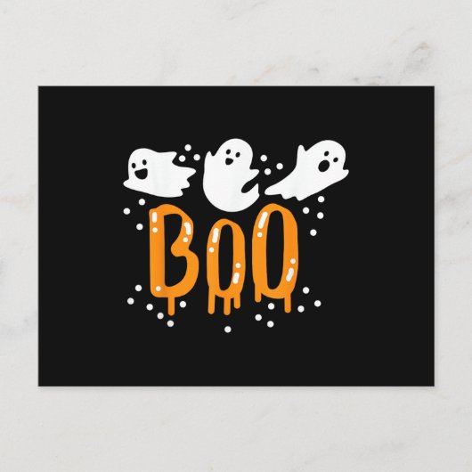 ハロウィン ゴースト ブー かわいい ポストカード (正面)