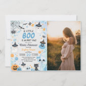 ハロウィン　ゴースト　ベイビーシャワーパーティ　写真 招待状 (正面)