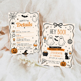 ハロウィン ゴースト 誕生日パーティー Hey Boo 招待状