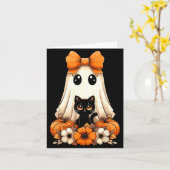ハロウィン ゴースト 黒猫 グルーヴィー カード (黄色い花)