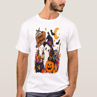 ハロウィン ゴースト 黒猫 パンプキン | Tシャツ