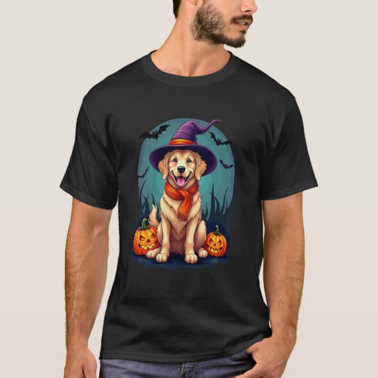 ハロウィン ゴールデンレトリバー 犬 Tシャツ (正面)