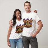 ハロウィン ゴールデンレトリバー 魔女 犬 Tシャツ (ユニセックス)