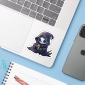 ハロウィン サイコフレンド かわいい死神 カートゥーン シール (ノートパソコンとiPhone)
