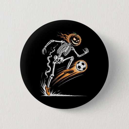 ハロウィン サッカー かぼちゃ コスチューム  缶バッジ (正面)