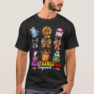 ハロウィン+サンクスギビング スクワッド 面白いハロウィン 感謝祭 Tシャツ