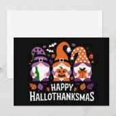 ハロウィン・サンクスギビング・ノームズ・ラバー・メリークリスマス シーズンカード (正面/裏面)