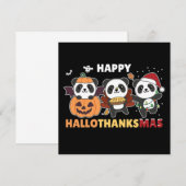 ハロウィン・サンクスギブスマス・パンダのクリスマスパンダインビタ 招待状 (正面/裏面)