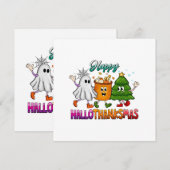 ハロウィン・サンクスギブスマス 招待状 (正面/裏面)