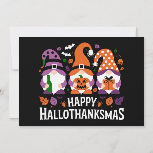 ハロウィン・サンクスギブス・ノーム大好きなクリスマス シーズンカード (正面)